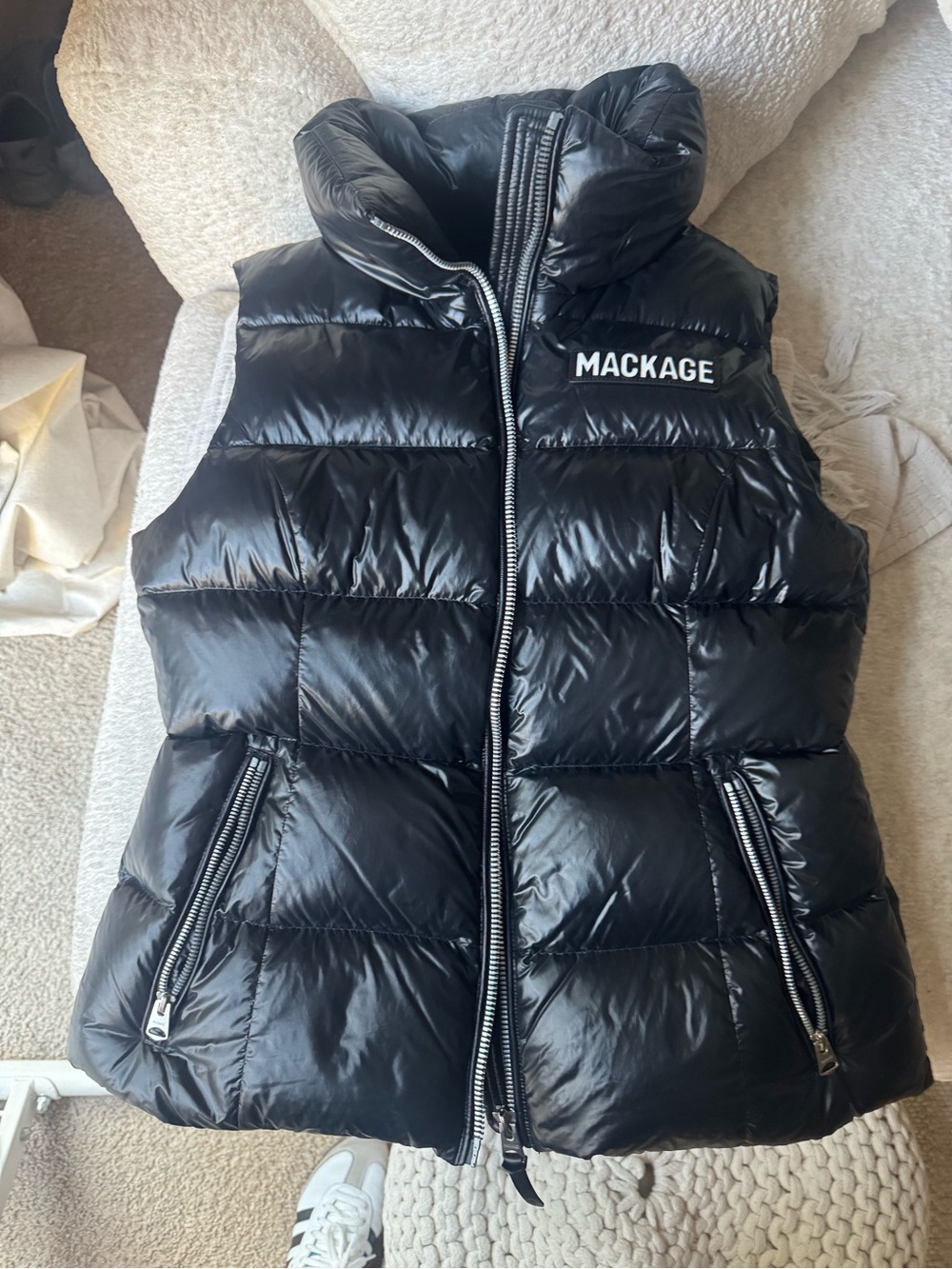 Mackage Black Quilted Puffer Vest for Woman